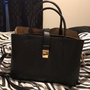 Simple black purse with body strap
